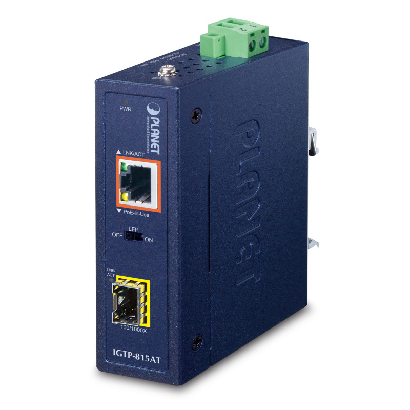 PLANET IGTP-815AT convertisseur de support réseau 1000 Mbit/s Bleu