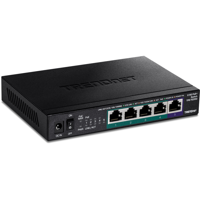 Trendnet TPE-TG350 commutateur réseau Non-géré 2.5G Ethernet (100/1000/2500) Connexion Ethernet, supportant l'alimentation via