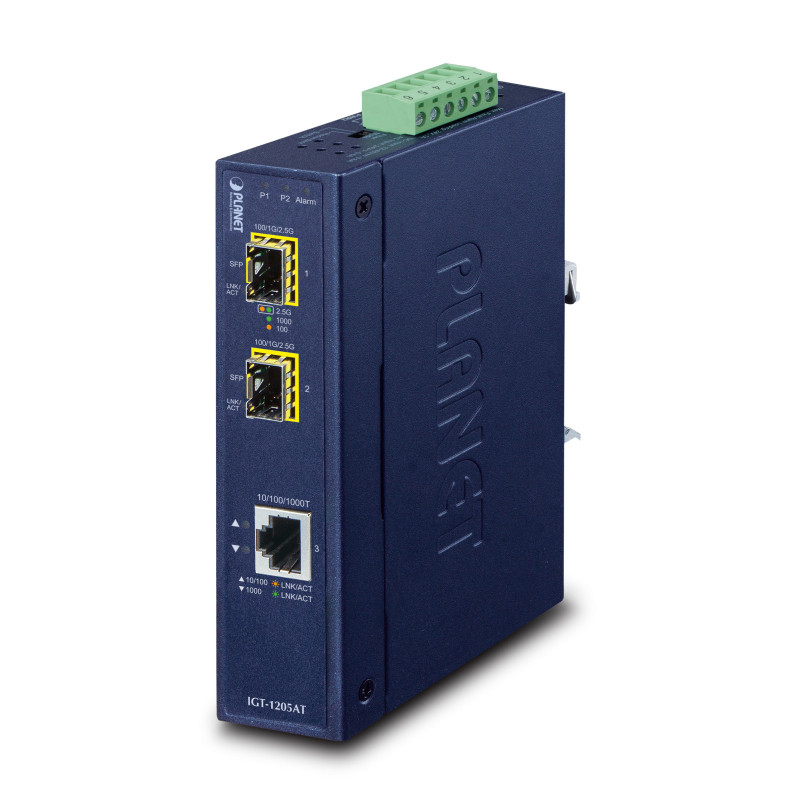 PLANET IGT-1205AT convertisseur de support réseau 1000 Mbit/s Bleu