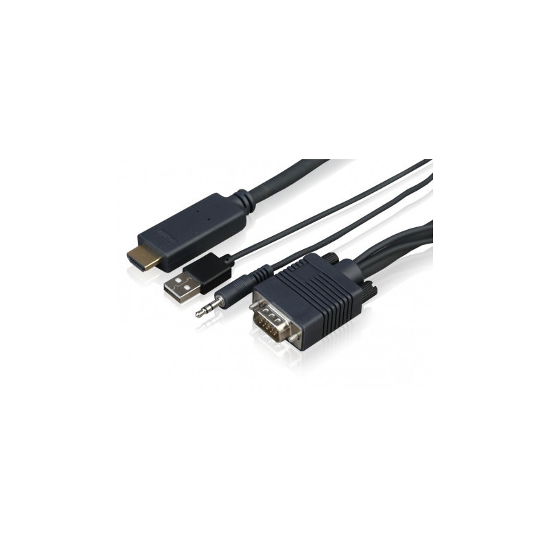 Sony CAB-VGAHDMI1 câble vidéo et adaptateur 1 m VGA/3.5 mm HDMI Noir