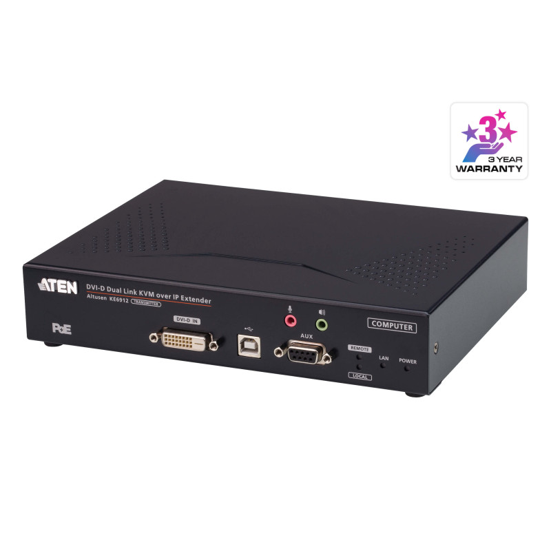 ATEN Émetteur KVM 2K DVI-D Dual Link sur IP avec PoE