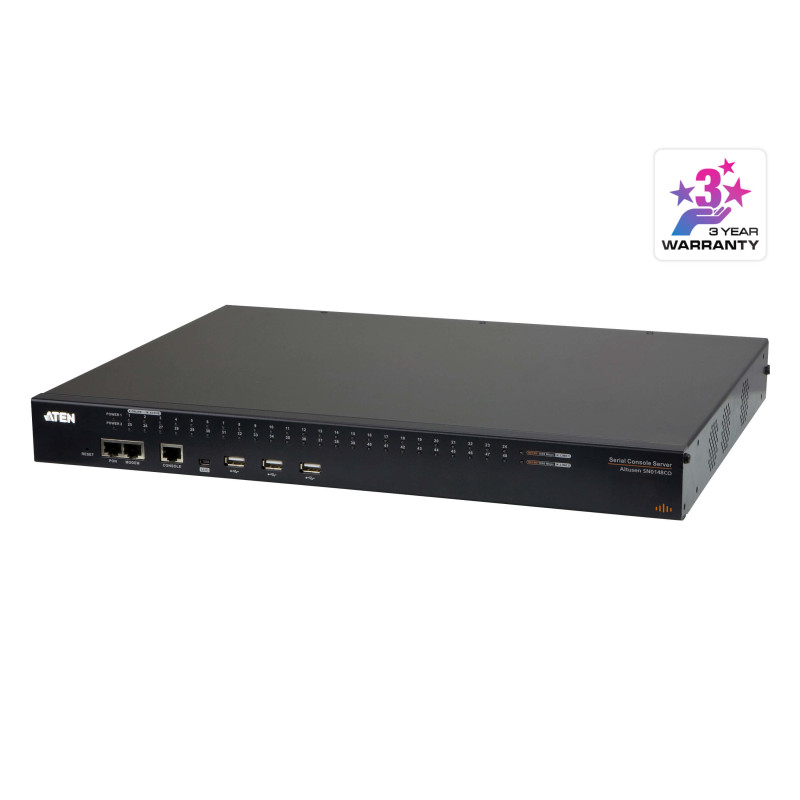 ATEN Serveur console série à 48 ports avec double alimentation/réseau local