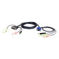 ATEN VGA USB to DVI KVM Cable 3m câble kvm Noir, Bleu, Vert, Rose