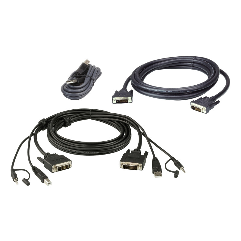 ATEN Kit de câbles KVM sécurisé deux affichages DVI-D Dual Link USB 1,8 M