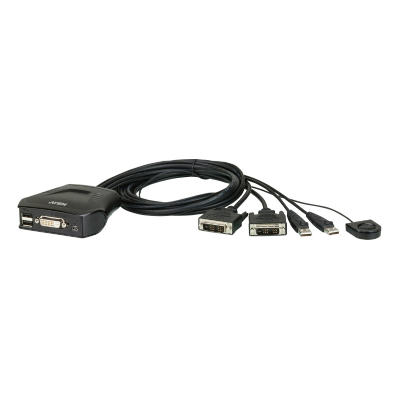 ATEN Commutateur KVM câble DVI USB 2 ports avec sélecteur de port distant