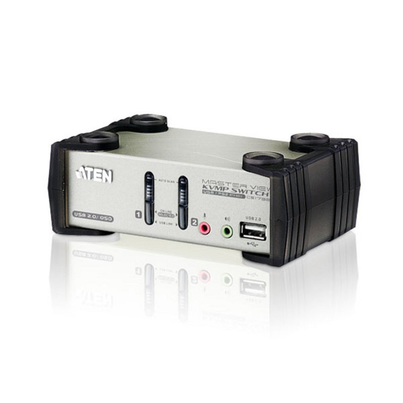 ATEN Commutateur KVMP™ VGA/audio PS/2-USB 2 ports avec OSD