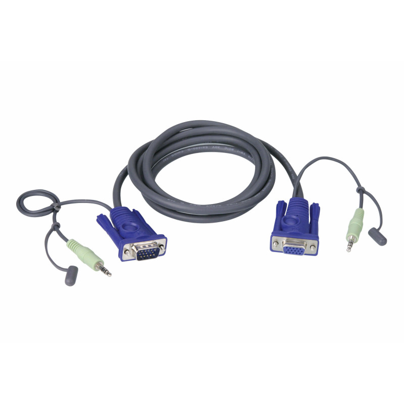 ATEN VGA / Audio Cable câble kvm Noir 1,8 m