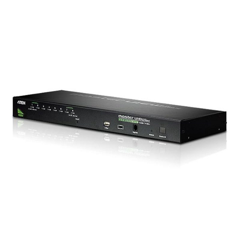 ATEN Commutateur KVM VGA USB PS/2 8 ports avec port de connexion en chaîne avec prise en charge des périphériques USB