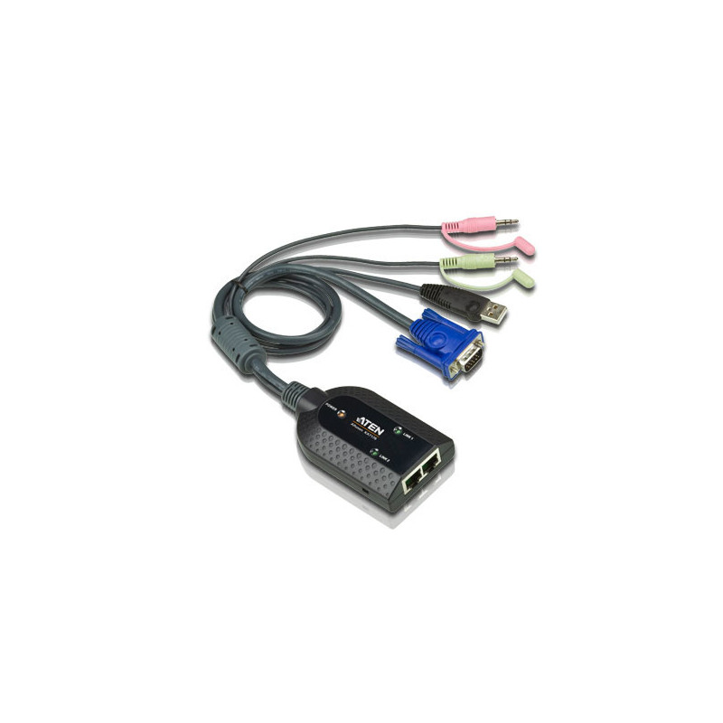 ATEN Adaptateur KVM de support virtuel VGA/audio USB avec sortie double