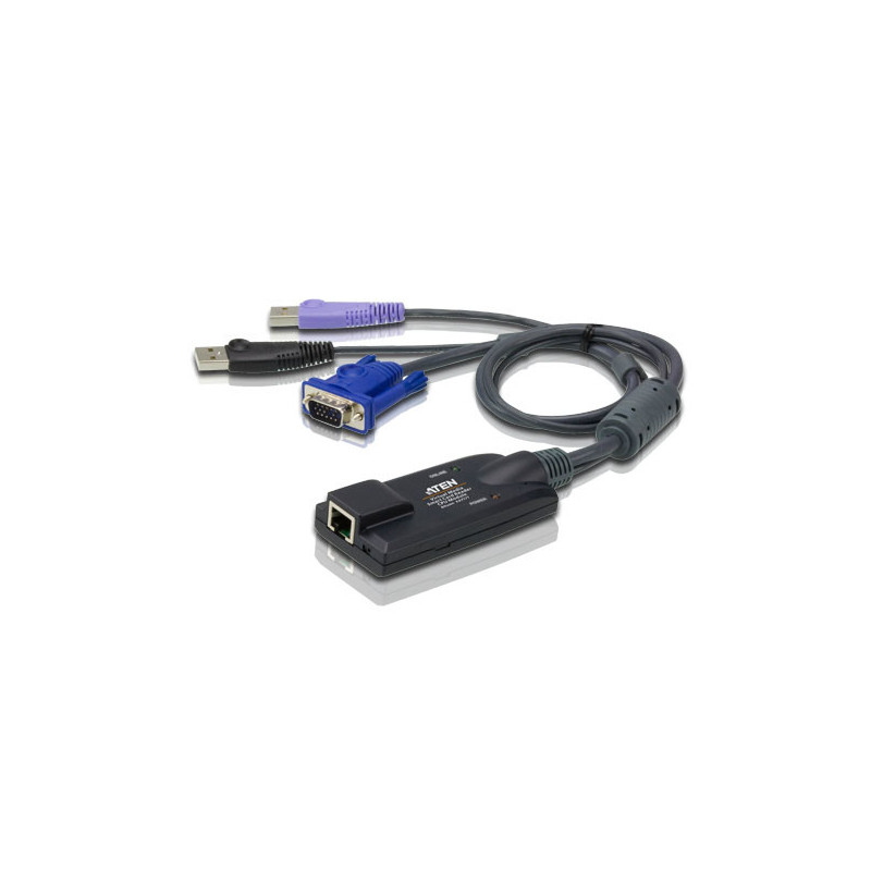 ATEN Adaptateur KVM de support virtuel VGA USB avec prise en charge des smart card