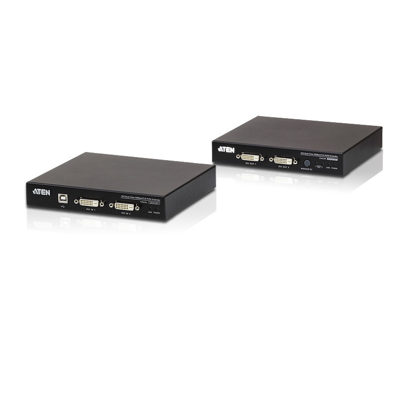 ATEN Système d'extension KVM USB DVI Dual View HDBaseT™ 2.0 (1920 x 1200 à 100 m)