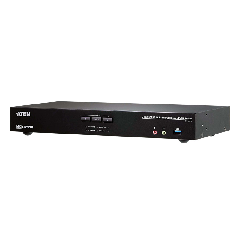 ATEN Commutateur KVMP™ deux affichages HDMI 4K 2 ports USB 3.0