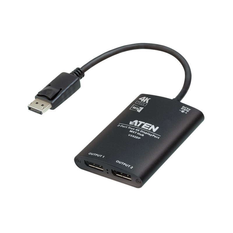 ATEN Hub MST DisplayPort True 4K à 2 ports