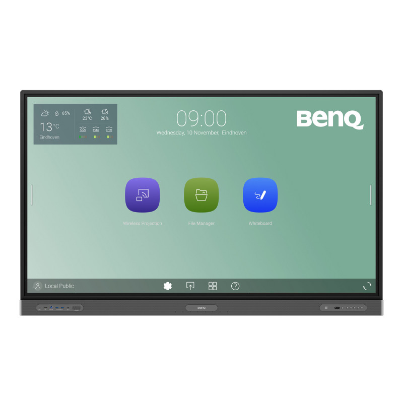 BenQ RP7503 Écran plat interactif 190,5 cm (75") LED Wifi 450 cd/m² 4K Ultra HD Noir Écran tactile Intégré dans le processeur
