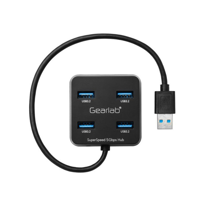 Gearlab GLB235401 hub & concentrateur USB 3.2 Gen 1 (3.1 Gen 1) Type-A 5000 Mbit/s Noir