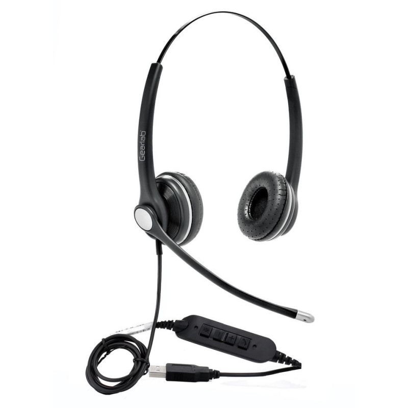 Gearlab G4040 Casque Avec fil Arceau Bureau/Centre d'appels USB Type-A Noir