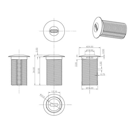 Vivolink PROUSBCMF0.3SOCKET-B