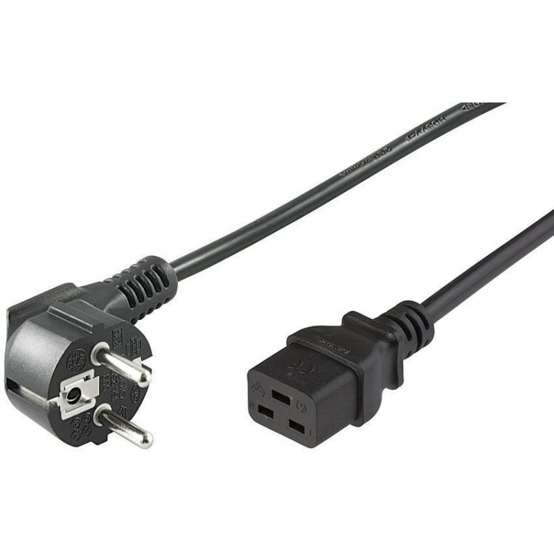 Microconnect PE07719005 câble électrique Noir 0,5 m CEE7/7 Coupleur C19