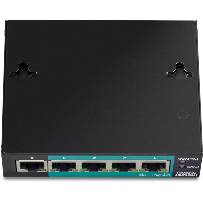 Trendnet TE-FP051 commutateur réseau Non-géré Fast Ethernet (10/100) Connexion Ethernet, supportant l'alimentation via ce port