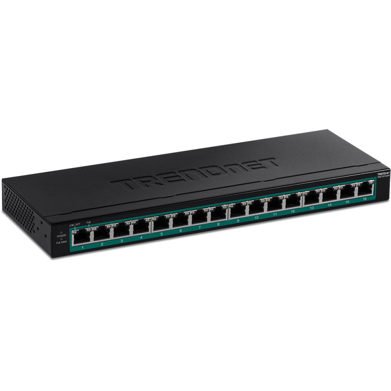 Trendnet TPE-TG160H commutateur réseau Non-géré Gigabit Ethernet (10/100/1000) Connexion Ethernet, supportant l'alimentation