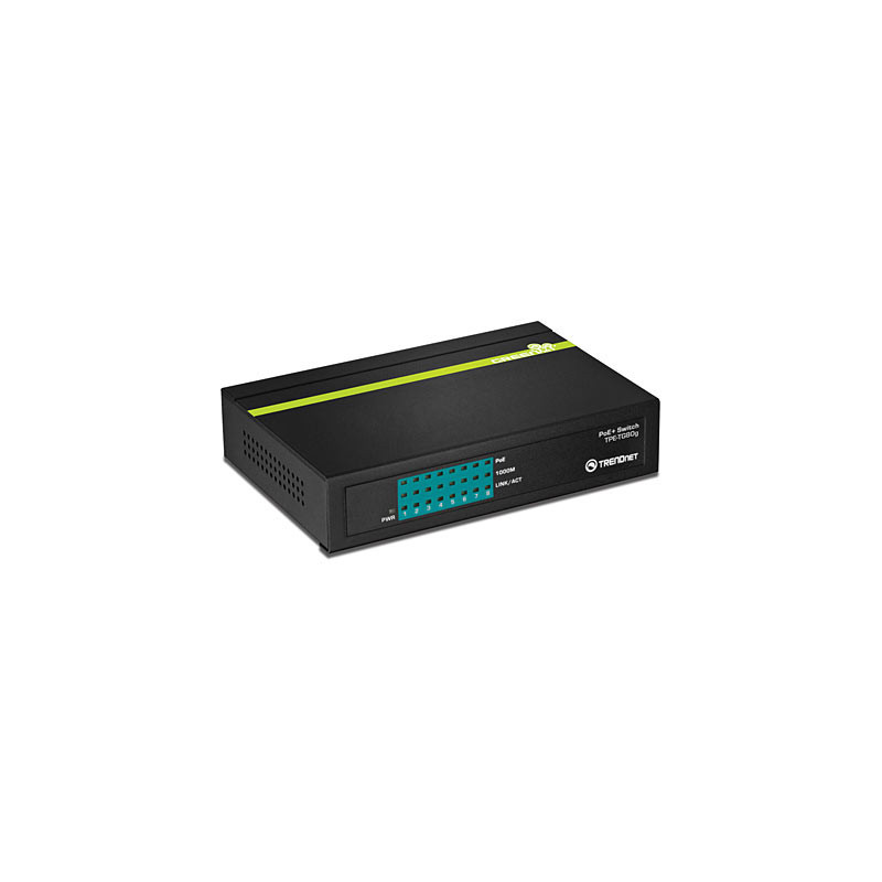 Trendnet TPE-TG80G commutateur réseau Non-géré Connexion Ethernet, supportant l'alimentation via ce port (PoE) Noir