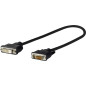 Vivolink PRODVIADAPDVI câble DVI 0,2 m DVI-D Noir