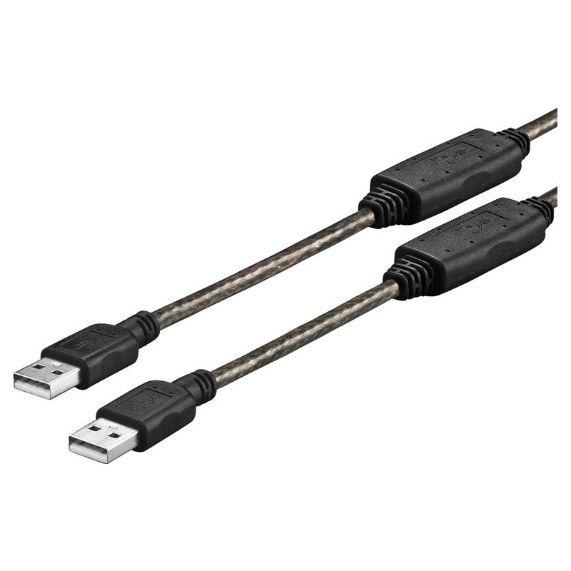 Vivolink PROUSBAA20 câble USB 20 m USB 2.0 USB A Noir, Transparent