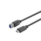 Vivolink PROUSBCBMM7.5 câble USB 7,5 m USB 3.2 Gen 1 (3.1 Gen 1) USB C USB B Noir