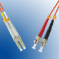 Microconnect LC/PC-ST/PC 1m câble de fibre optique Gris