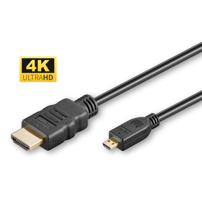 Microconnect HDM19191V2.0D câble HDMI 1 m HDMI Type D (Micro) HDMI Type A (Standard) Noir