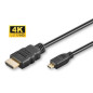 Microconnect HDM19192V2.0D câble HDMI 2 m HDMI Type D (Micro) HDMI Type A (Standard) Noir