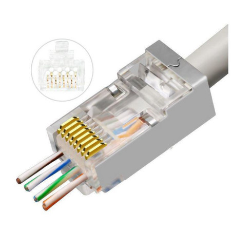 Microconnect KON512-50EZ connecteur de fils RJ45 Argent, Transparent