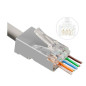 Microconnect KON512-50EZ connecteur de fils RJ45 Argent, Transparent