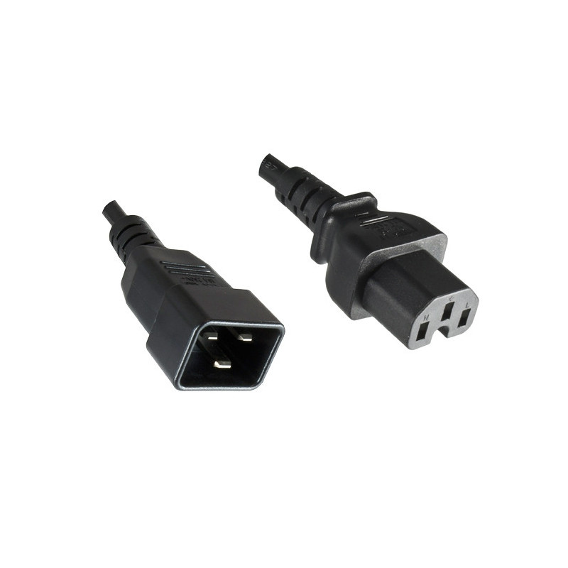 Microconnect PE152018 câble électrique Noir 1,8 m Coupleur C20 Coupleur C15