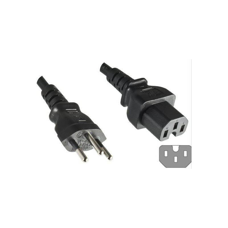 Microconnect PE160518 câble électrique Noir 1,8 m Coupleur C15