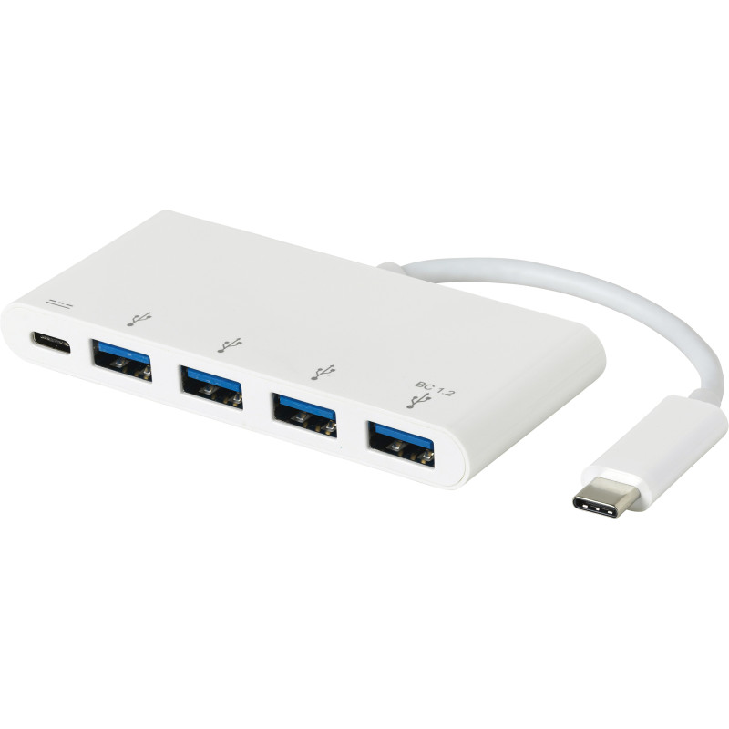 eSTUFF USB-C Charging hub USB 3.2 Gen 1 (3.1 Gen 1) Type-C 5000 Mbit/s Blanc