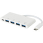 eSTUFF USB-C Charging hub USB 3.2 Gen 1 (3.1 Gen 1) Type-C 5000 Mbit/s Blanc