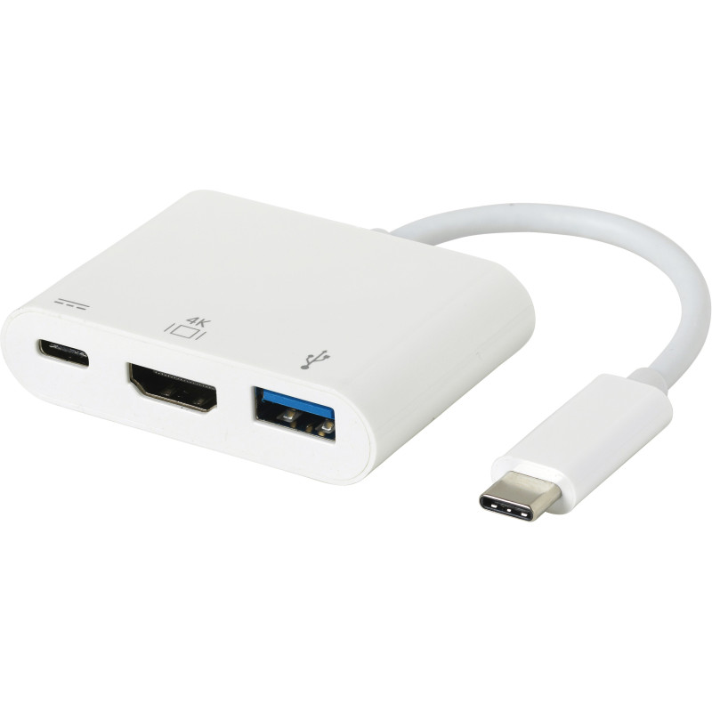 eSTUFF USB-C AV Multiport Adapter USB 3.2 Gen 1 (3.1 Gen 1) Type-C 5000 Mbit/s Blanc